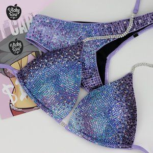 Purple Space Gradient Competition Figure Suit
